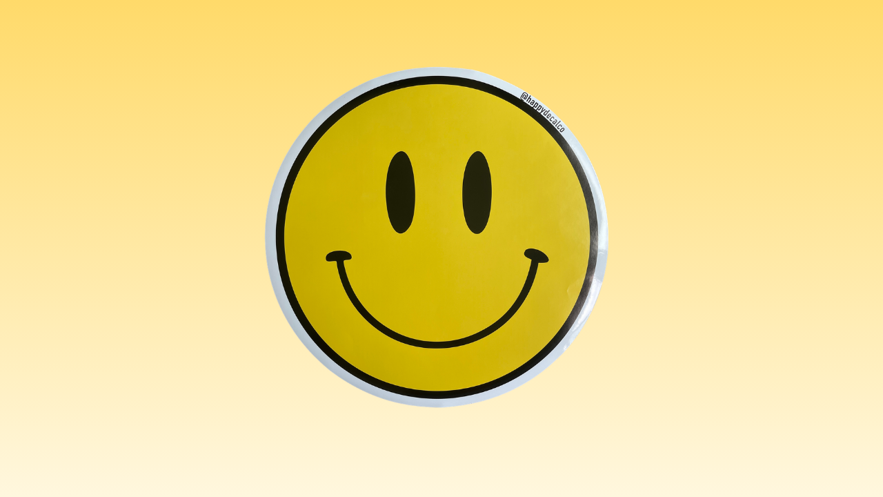 18" Jumbo/Gigantic/Extra-Large Yellow Happy Face Decal