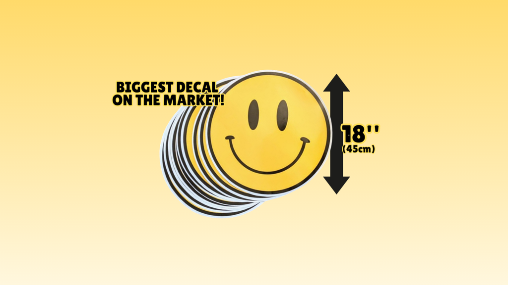 18" Jumbo/Gigantic/Extra-Large Yellow Happy Face Decal